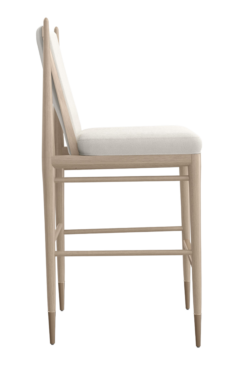 Ivory Bouclé Bar Stool | Caracole Unity | Woodfurniture.com