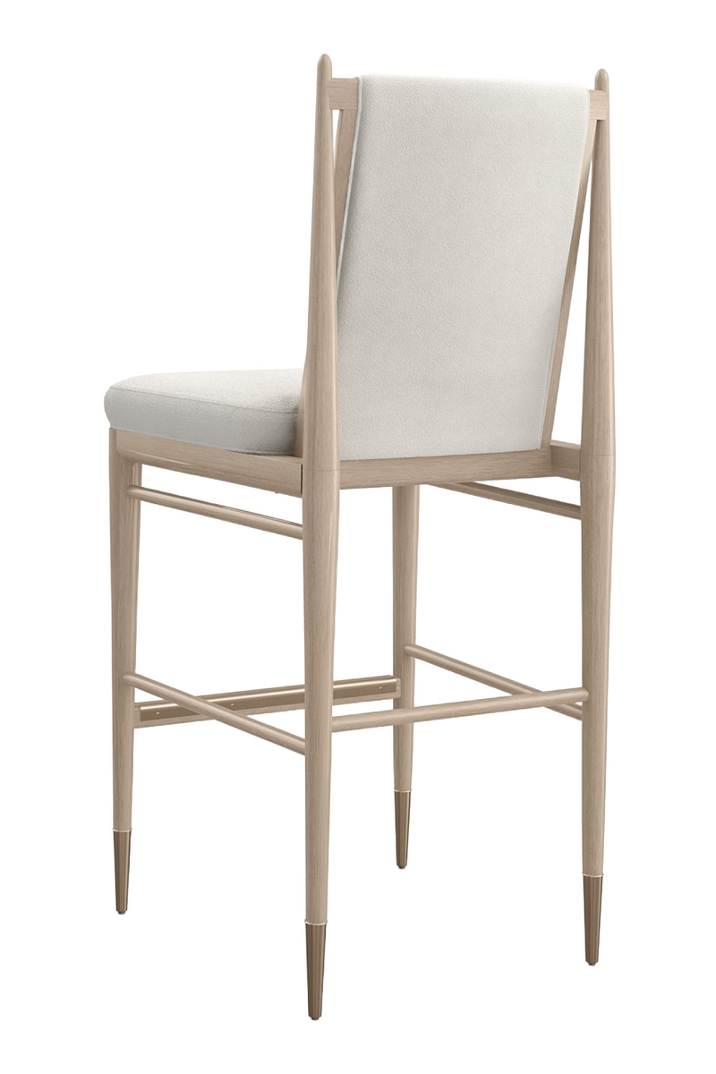 Ivory Bouclé Bar Stool | Caracole Unity | Woodfurniture.com