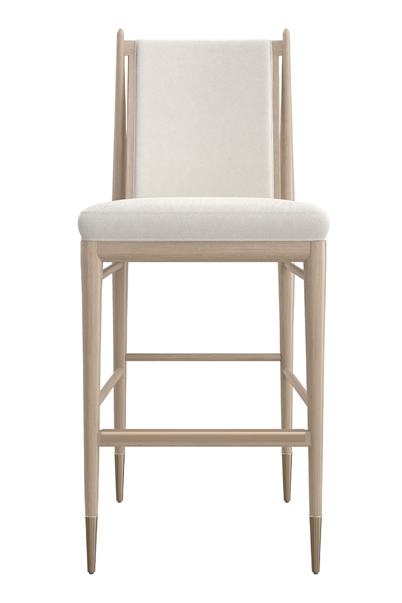 Ivory Bouclé Bar Stool | Caracole Unity | Woodfurniture.com