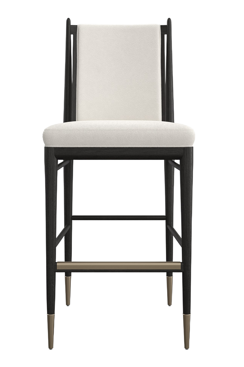 Ivory Bouclé Bar Stool | Caracole Unity | Woodfurniture.com