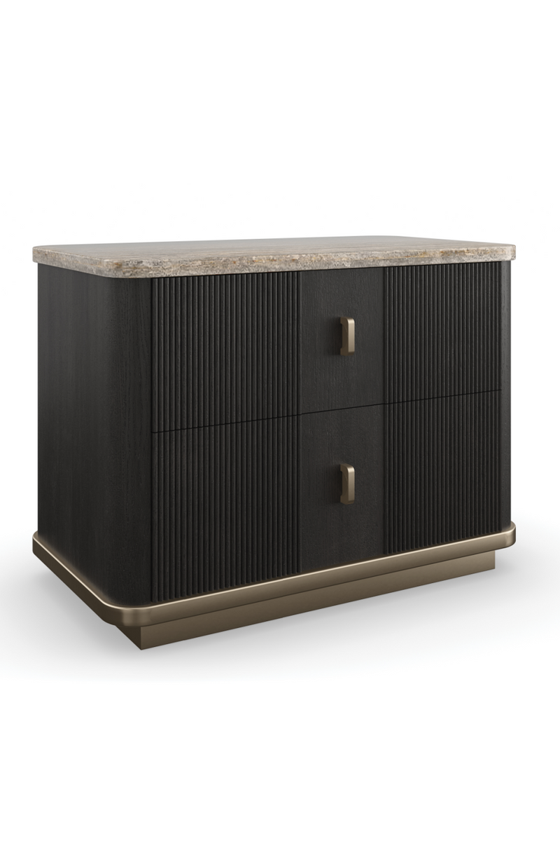 Black Ash 2-Drawer Nightstand | Caracole Rhythm | Woodfurniture.com