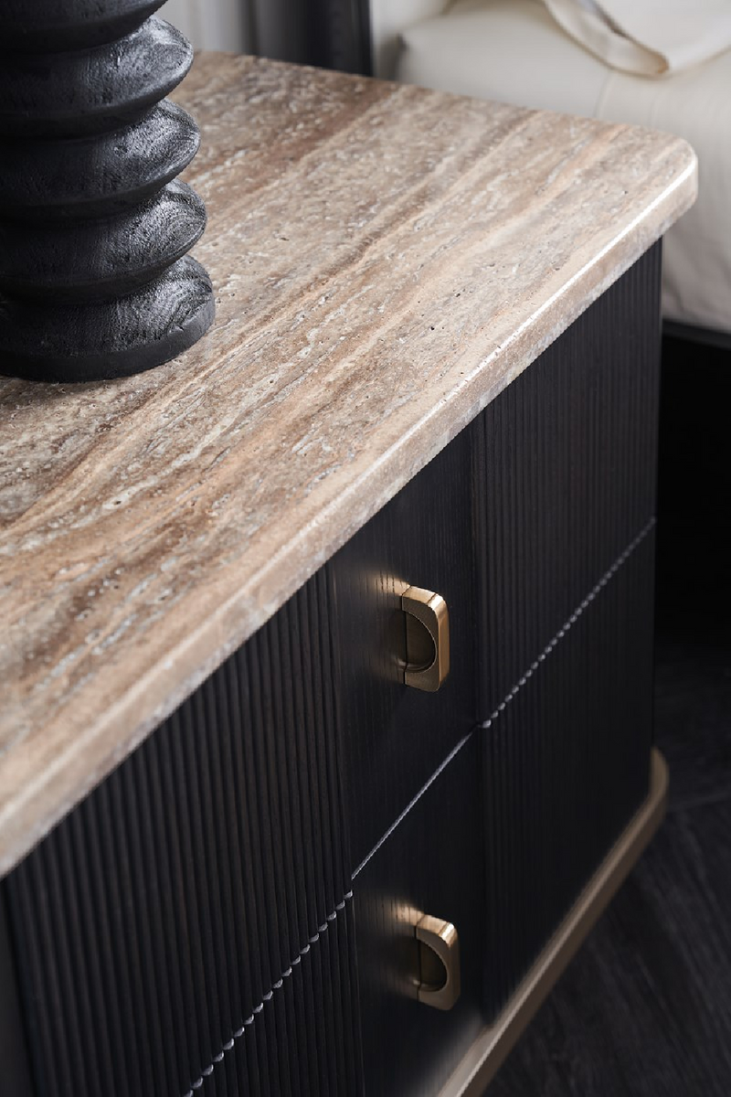 Black Ash 2-Drawer Nightstand | Caracole Rhythm | Woodfurniture.com