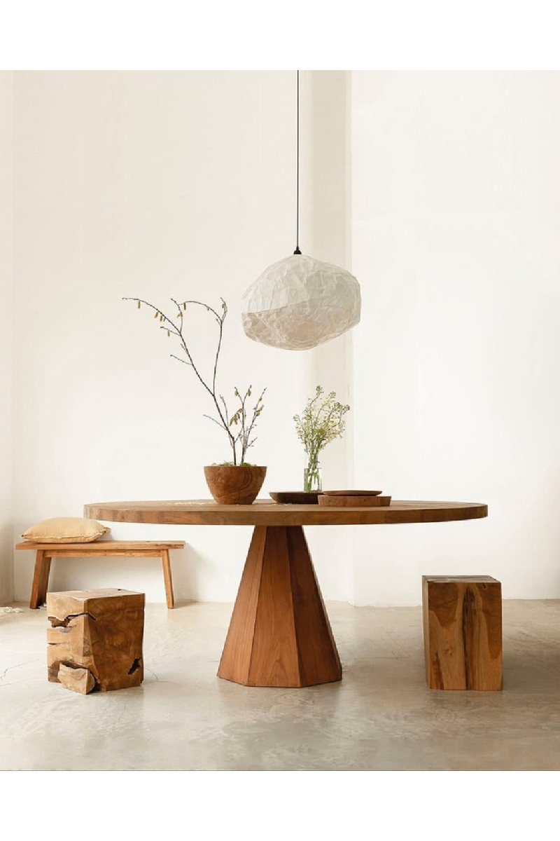 Round Teak Dining Table | Dareels Jati | Woodfurniture.com