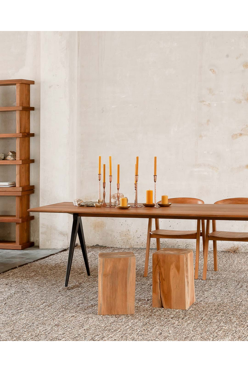 V-Leg Teak Dining Table | Dareels Liku | Woodfurniture.com