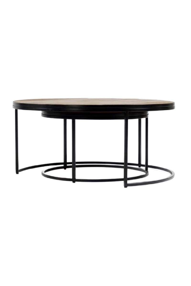 Leather Nested Round Side Tables (2) | Dareels Rengar | Woodfurniture.com