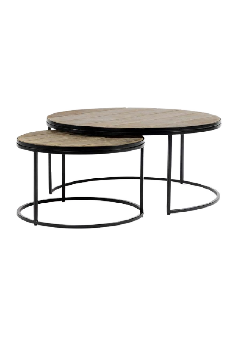 Leather Nested Round Side Tables (2) | Dareels Rengar | Woodfurniture.com