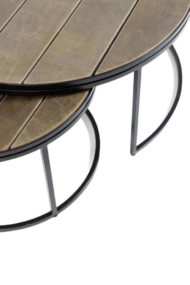 Leather Nested Round Side Tables (2) | Dareels Rengar | Woodfurniture.com