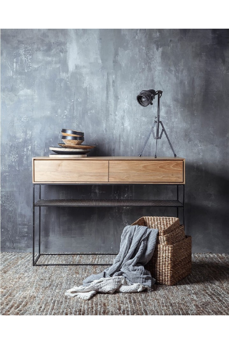 Natural Teak 2-Drawer Console | Dareels Onetwo  | Woodfurniture.com