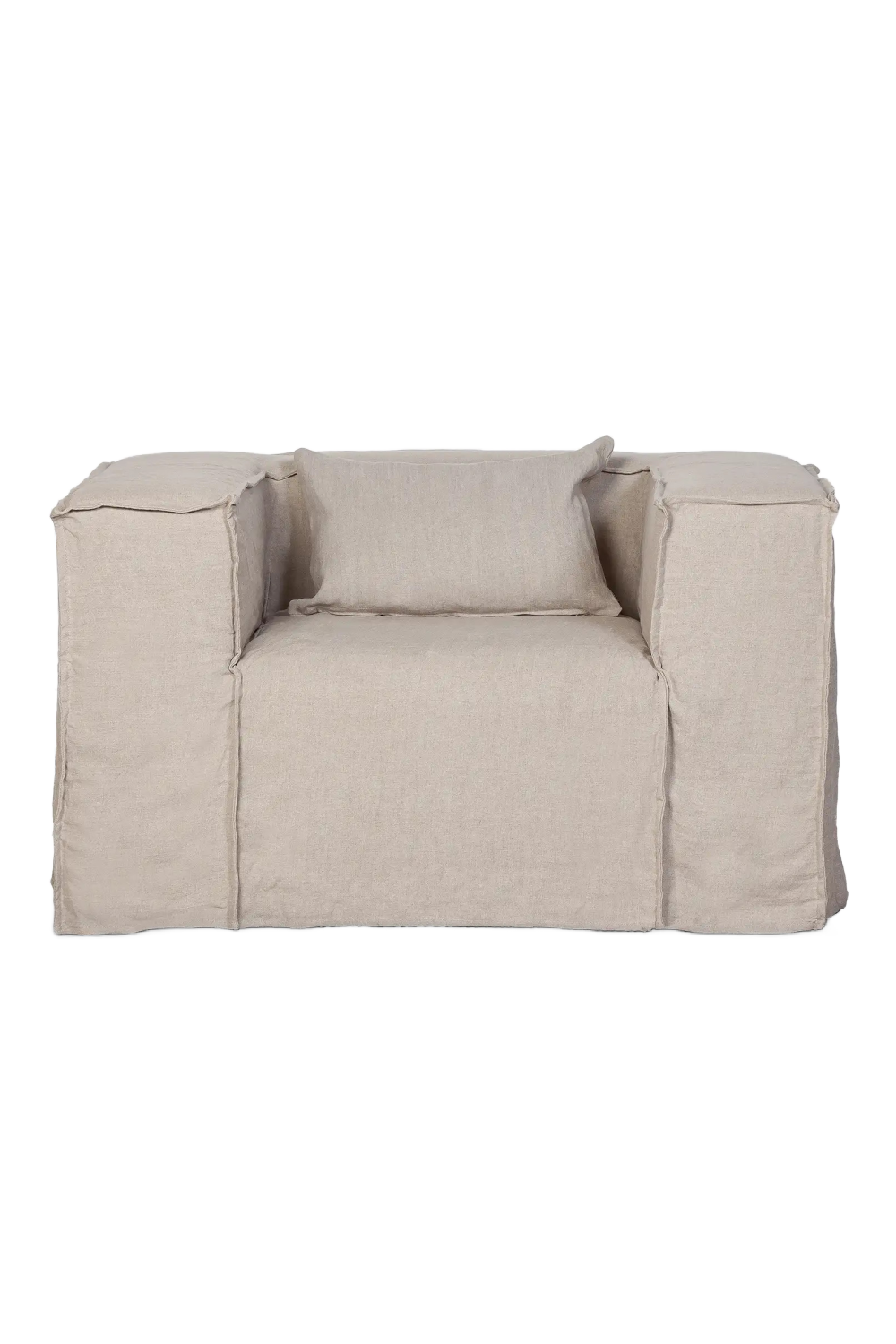 Natural Linen Four-Seater Sofa | Dareels Strozzi | Woodfurniture.com