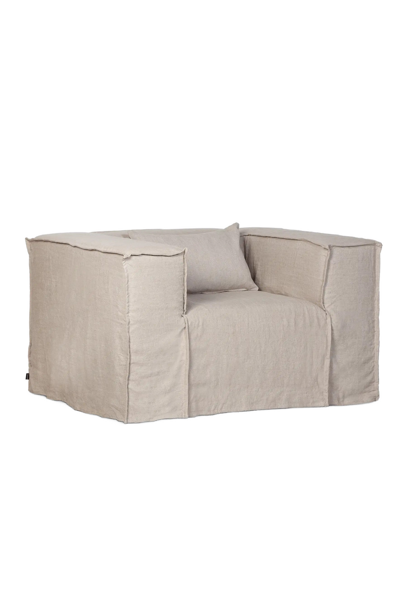 Natural Linen Four-Seater Sofa | Dareels Strozzi | Woodfurniture.com