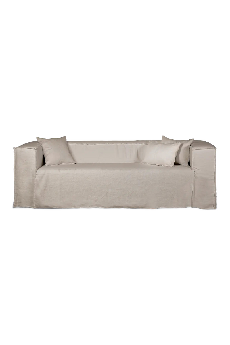 Natural Linen Four-Seater Sofa | Dareels Strozzi | Woodfurniture.com