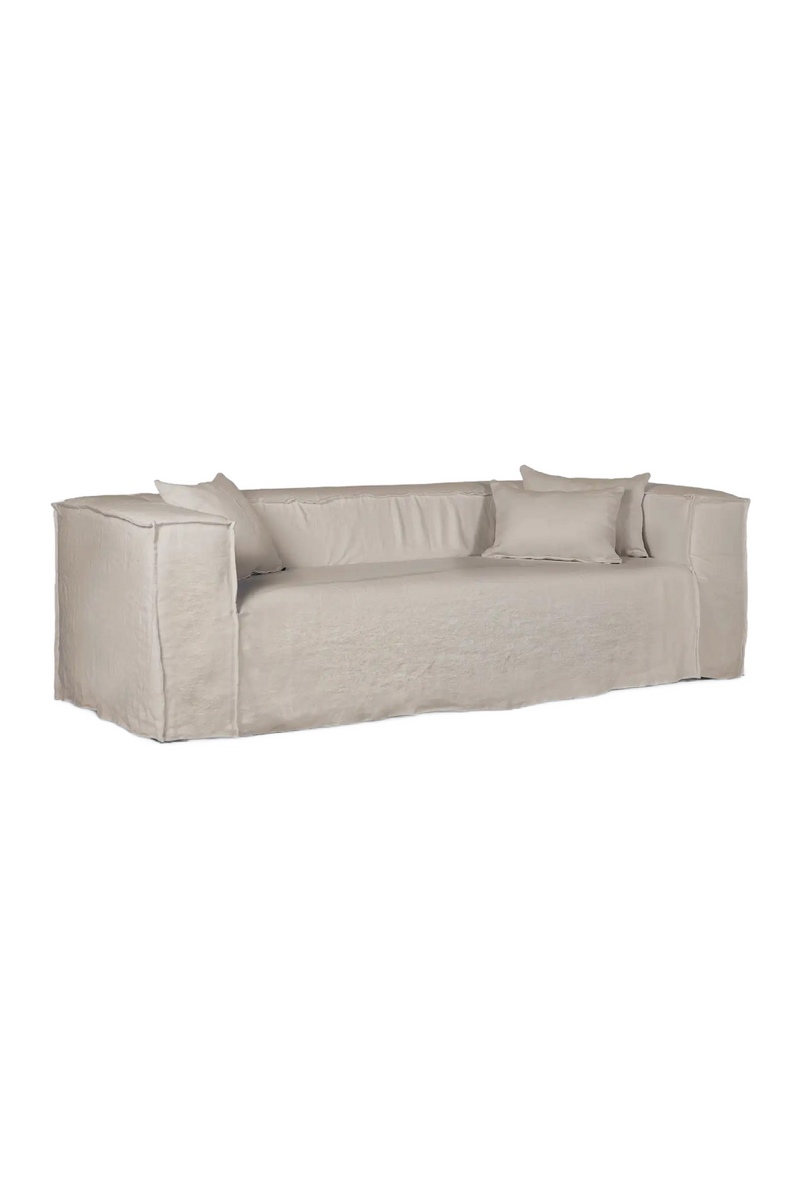 Natural Linen Four-Seater Sofa | Dareels Strozzi | Woodfurniture.com