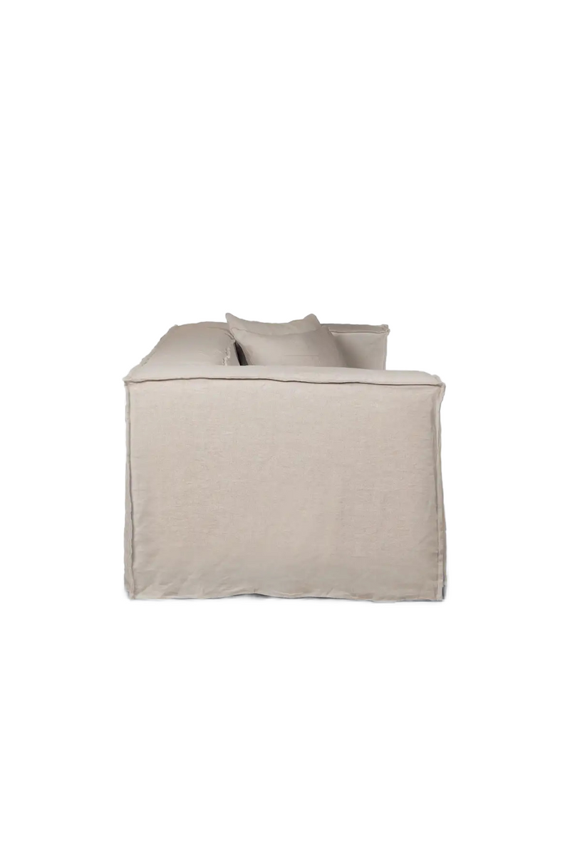 Natural Linen Four-Seater Sofa | Dareels Strozzi | Woodfurniture.com