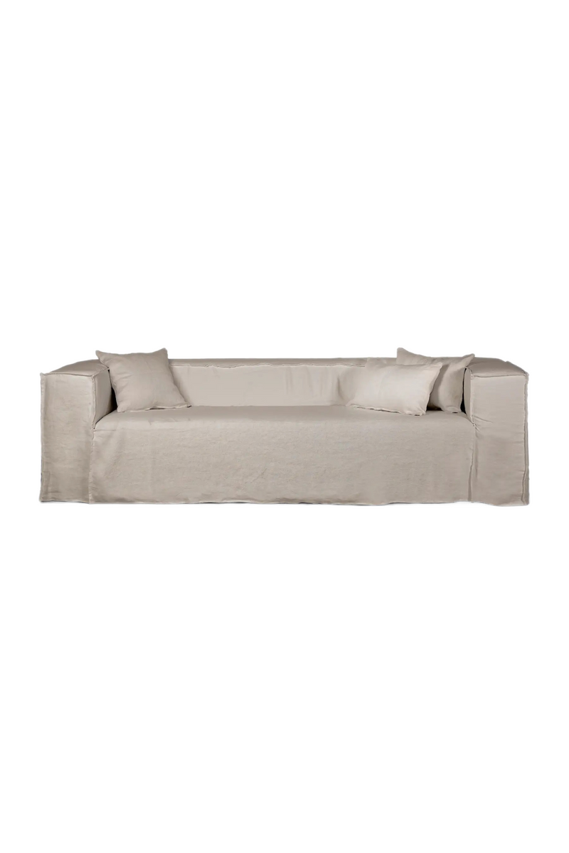 Natural Linen Four-Seater Sofa | Dareels Strozzi | Woodfurniture.com