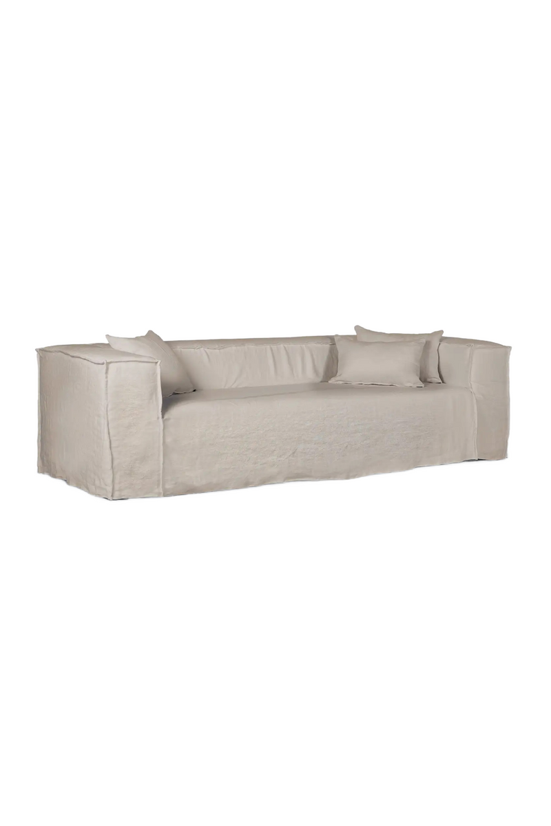 Natural Linen Four-Seater Sofa | Dareels Strozzi | Woodfurniture.com