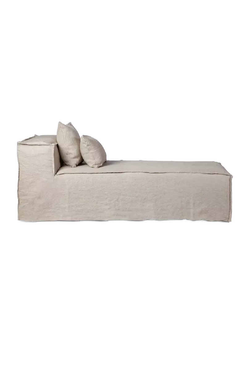 Natural Linen Chaise Longue | Dareels Strozzi | Woodfurniture.com