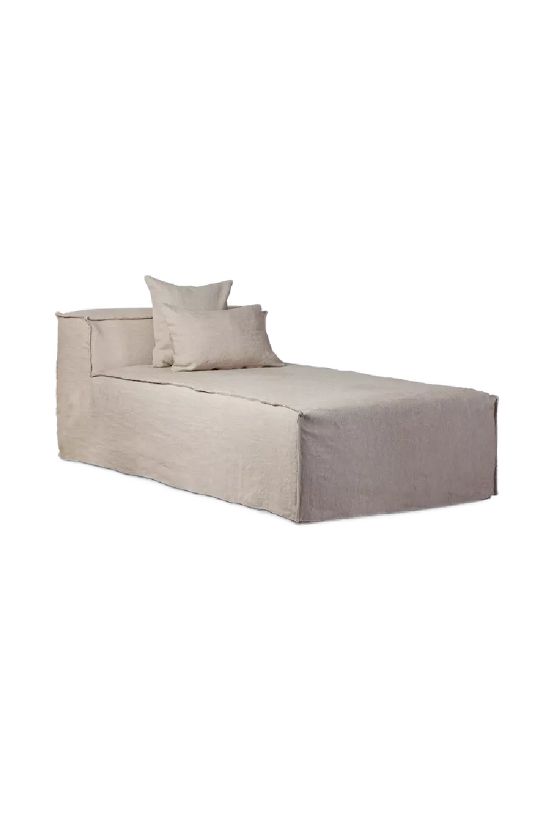 Natural Linen Chaise Longue | Dareels Strozzi | Woodfurniture.com