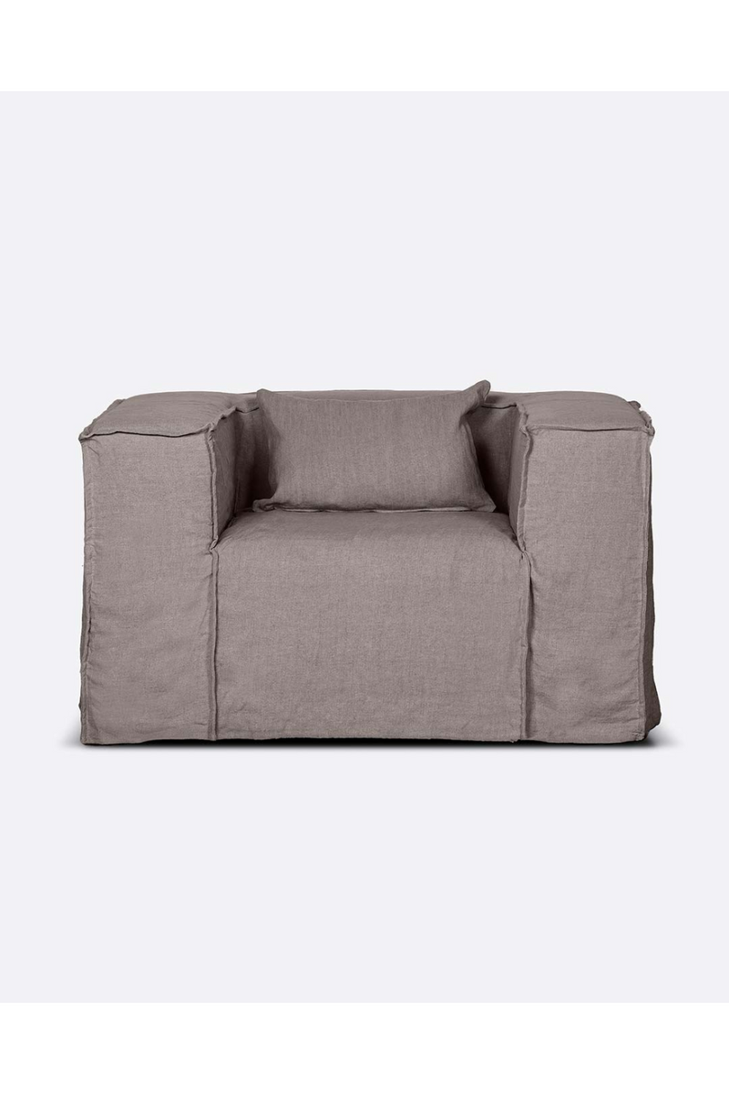 Natural Linen Lounge Armchair | Dareels Strozzi | Woodfurniture.comm