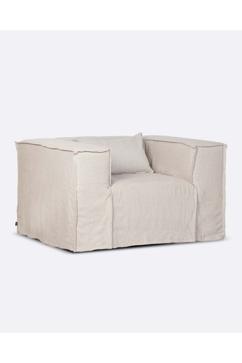 Natural Linen Lounge Armchair | Dareels Strozzi | Woodfurniture.comm