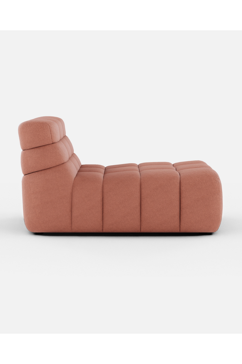 Terracotta Chenille Chaise Longue | Dareels Chopin | Woodfurniture.com