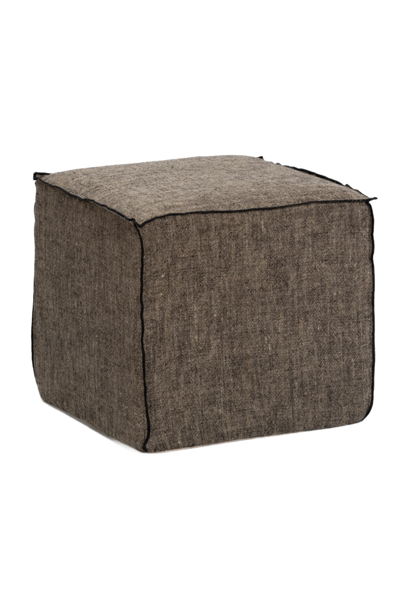 Gray Linen Square Pouf | Dareels Mandya | Oroatrade.com