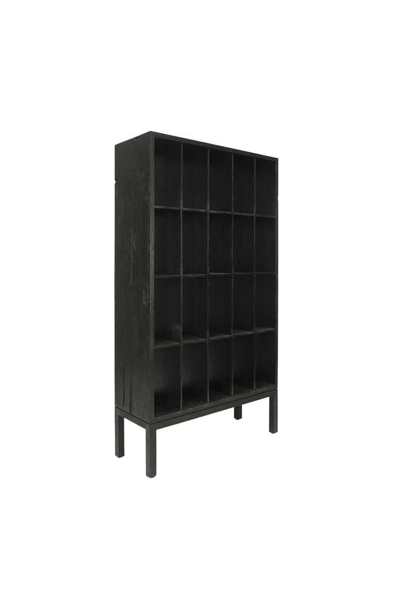 Black Modern Classic Teak Shelf | Dareels Erosi | Woodfurniture.com