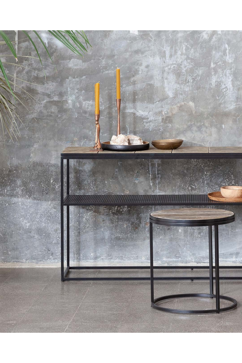 Leather Top Console Table | Dareels Rengar | Woodfurniture.com