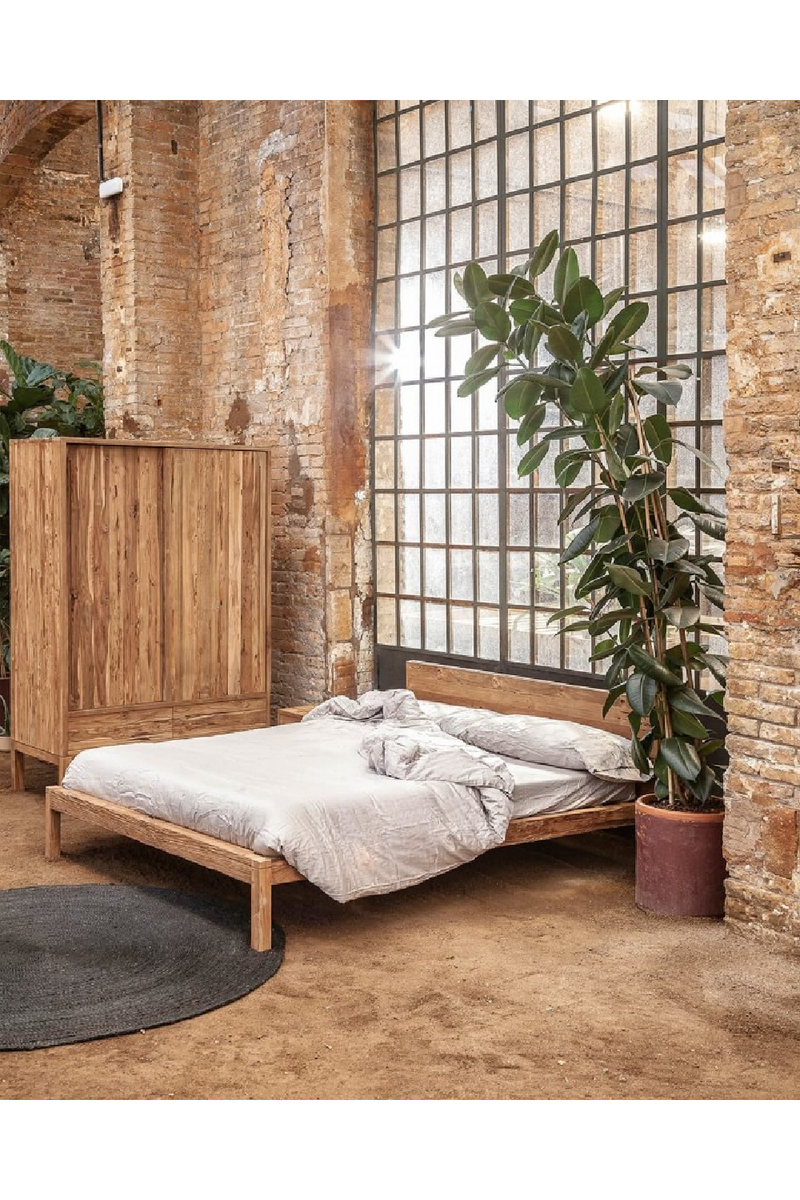 Slatted Teak Minimalist Bed | Dareels Erosi  | Woodfurniture.com