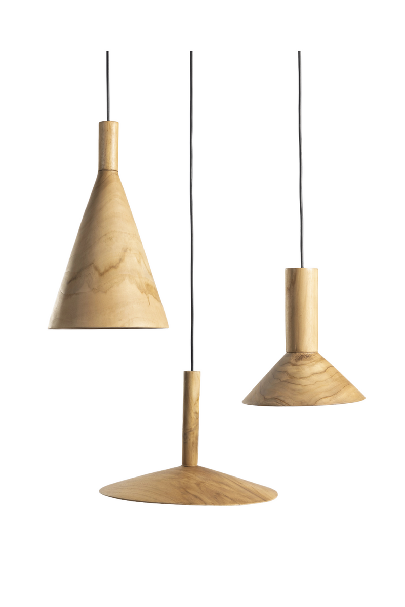 Geometric Teak Pendant Lamp | Dareels Vertex | Oroatrade.com