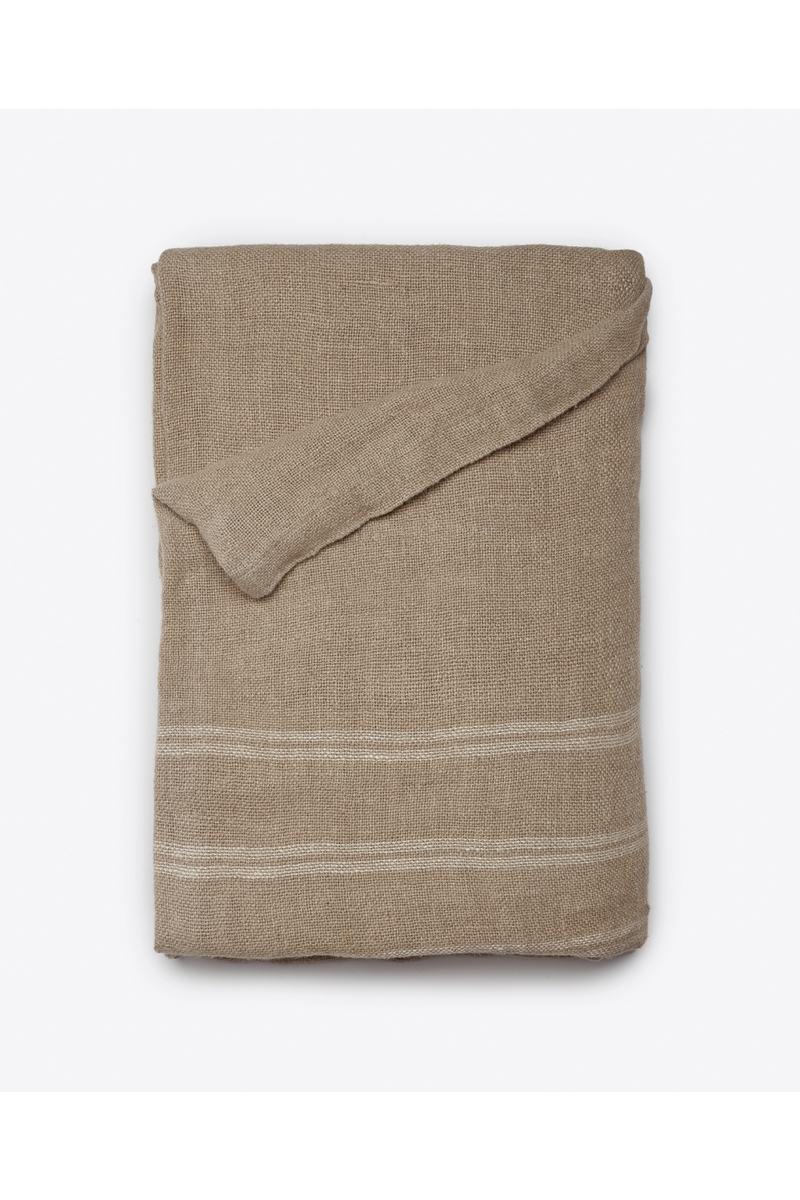 White Stripes Linen Blanket | Dareels Kuruva | Woodfurniture.com