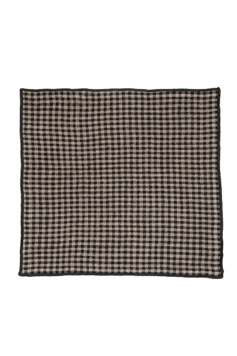 Checkered Linen Napkin Set (4) | Dareels Mogam | Woodfurniture.com