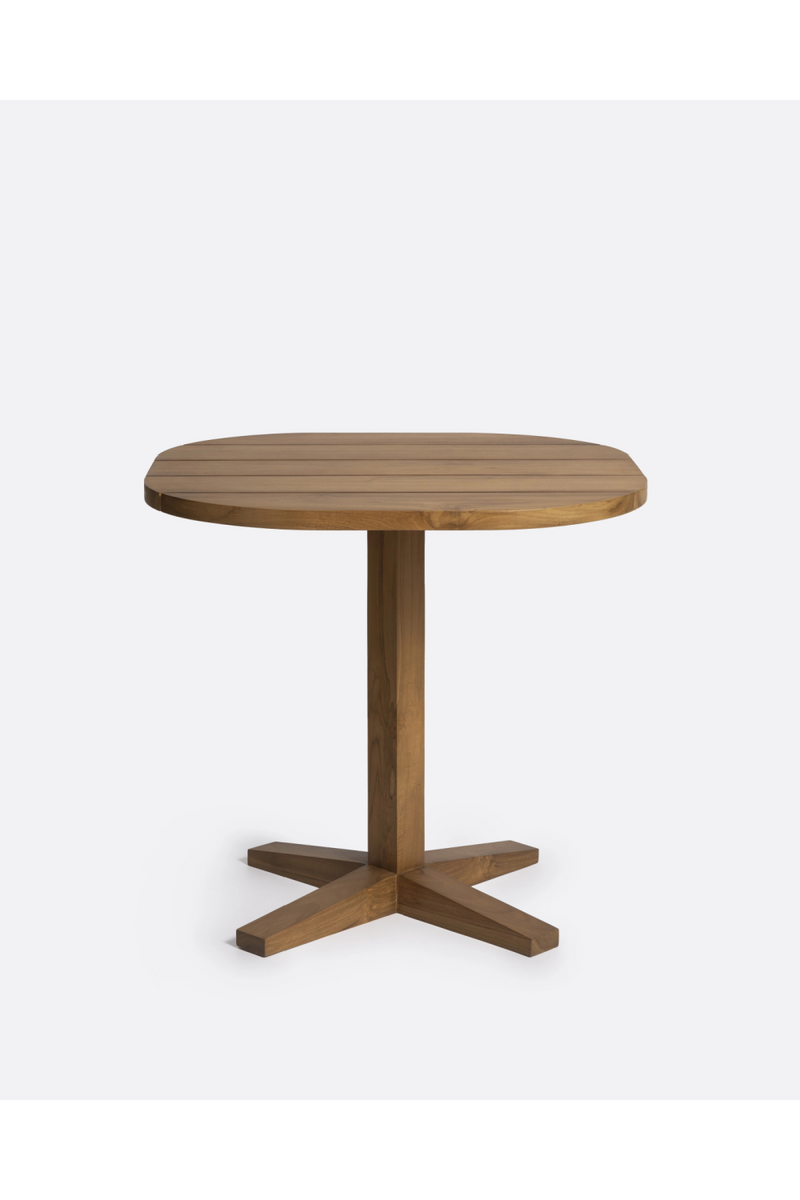 Teak Pedestal Outdoor Dining Table | Dareels Rumah | Woodfurniture.com