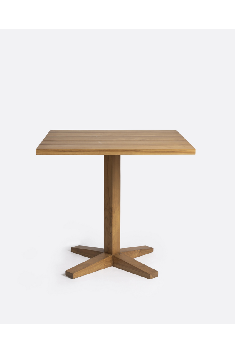 Teak Pedestal Outdoor Dining Table | Dareels Rumah | Woodfurniture.com