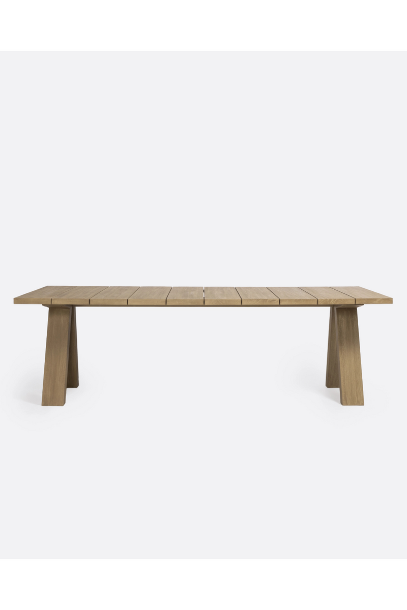 Teak V-Leg Outdoor Dining Table | Dareels Batu | Woodfurniture.com