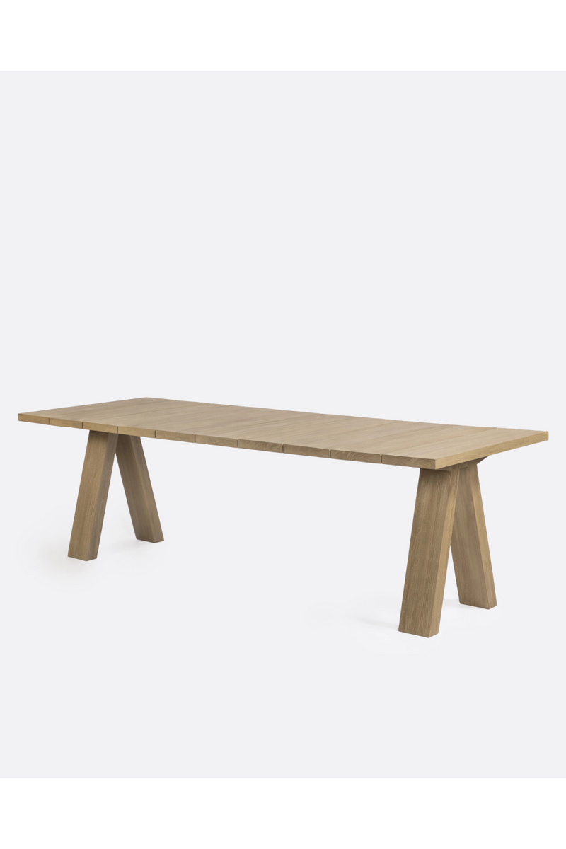 Teak V-Leg Outdoor Dining Table | Dareels Batu | Woodfurniture.com