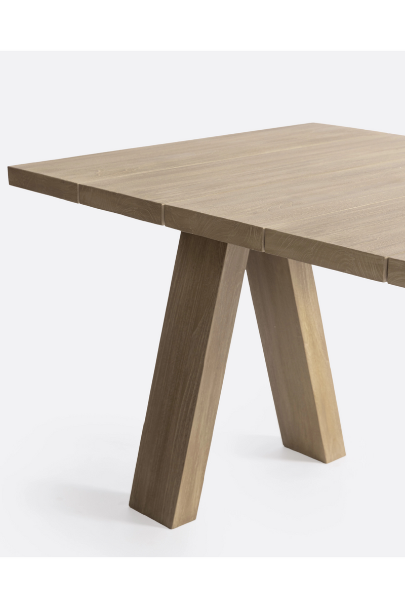 Teak V-Leg Outdoor Dining Table | Dareels Batu | Woodfurniture.com