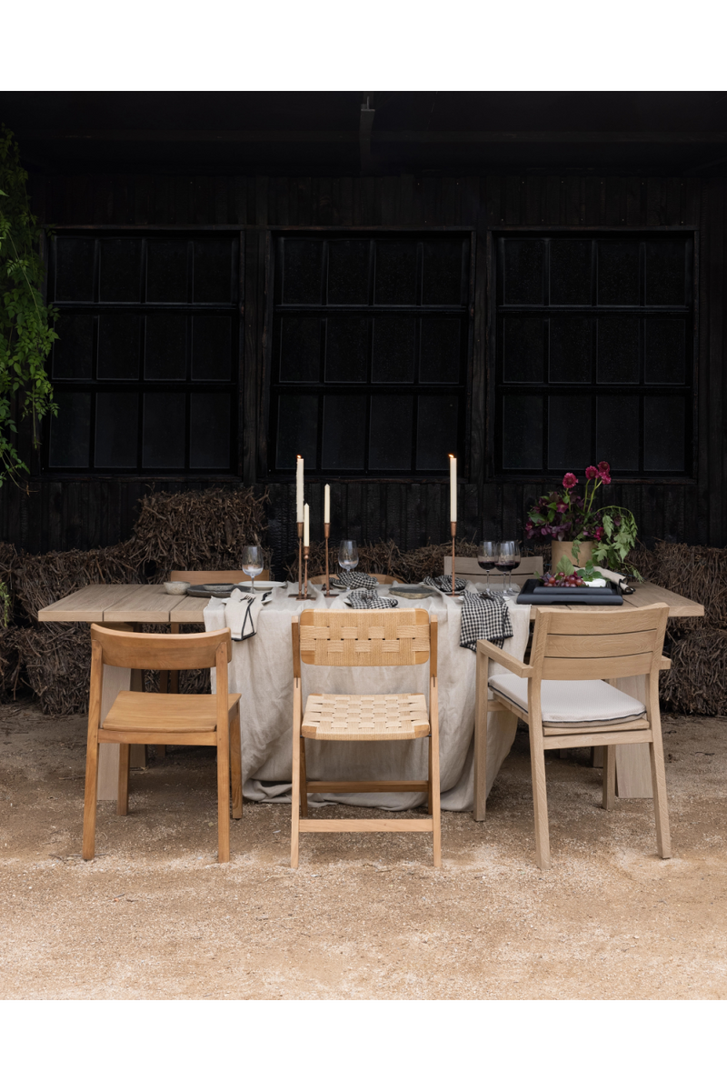 Teak V-Leg Outdoor Dining Table | Dareels Batu | Woodfurniture.com