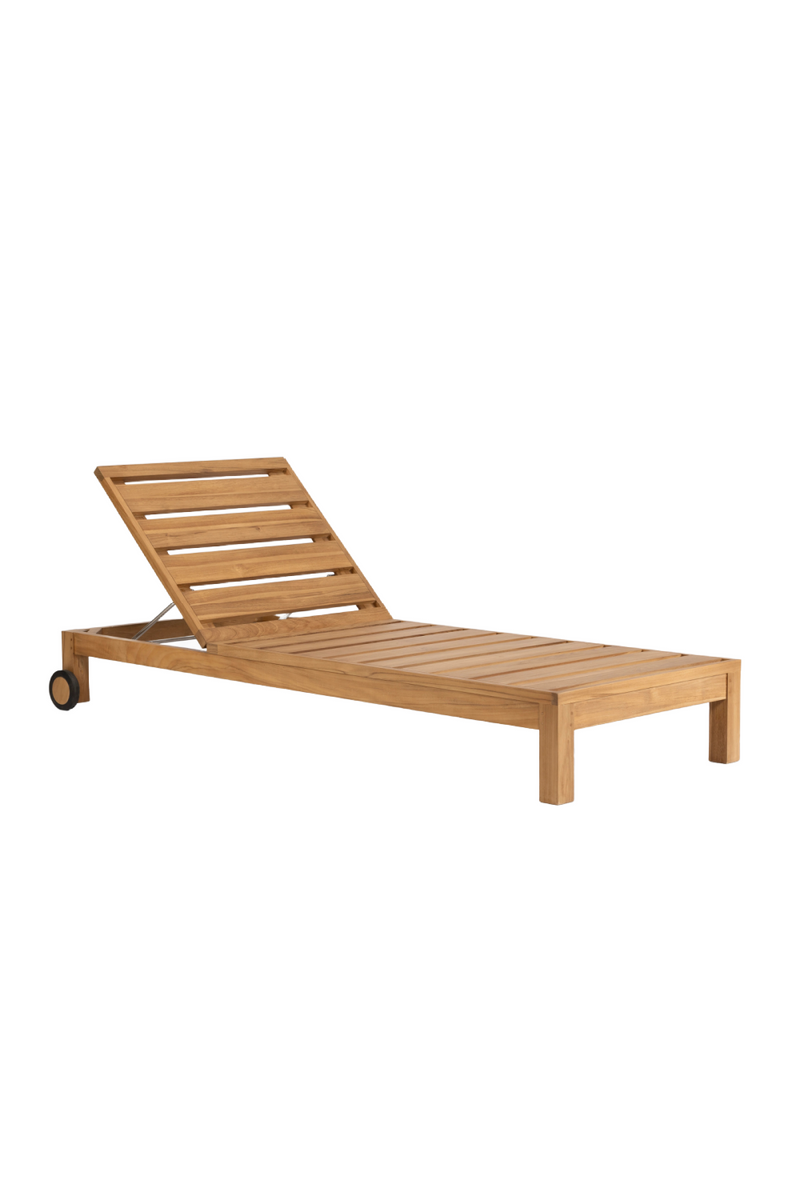 2-Wheeled Teak Outdoor Sun Bed | Dareels Genesis | Oroatrade.com