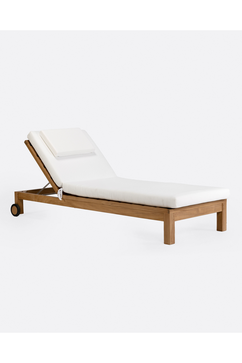 Slatted Teak Outdoor Sunbed | Dareels Genesis | Woodfurniture.com