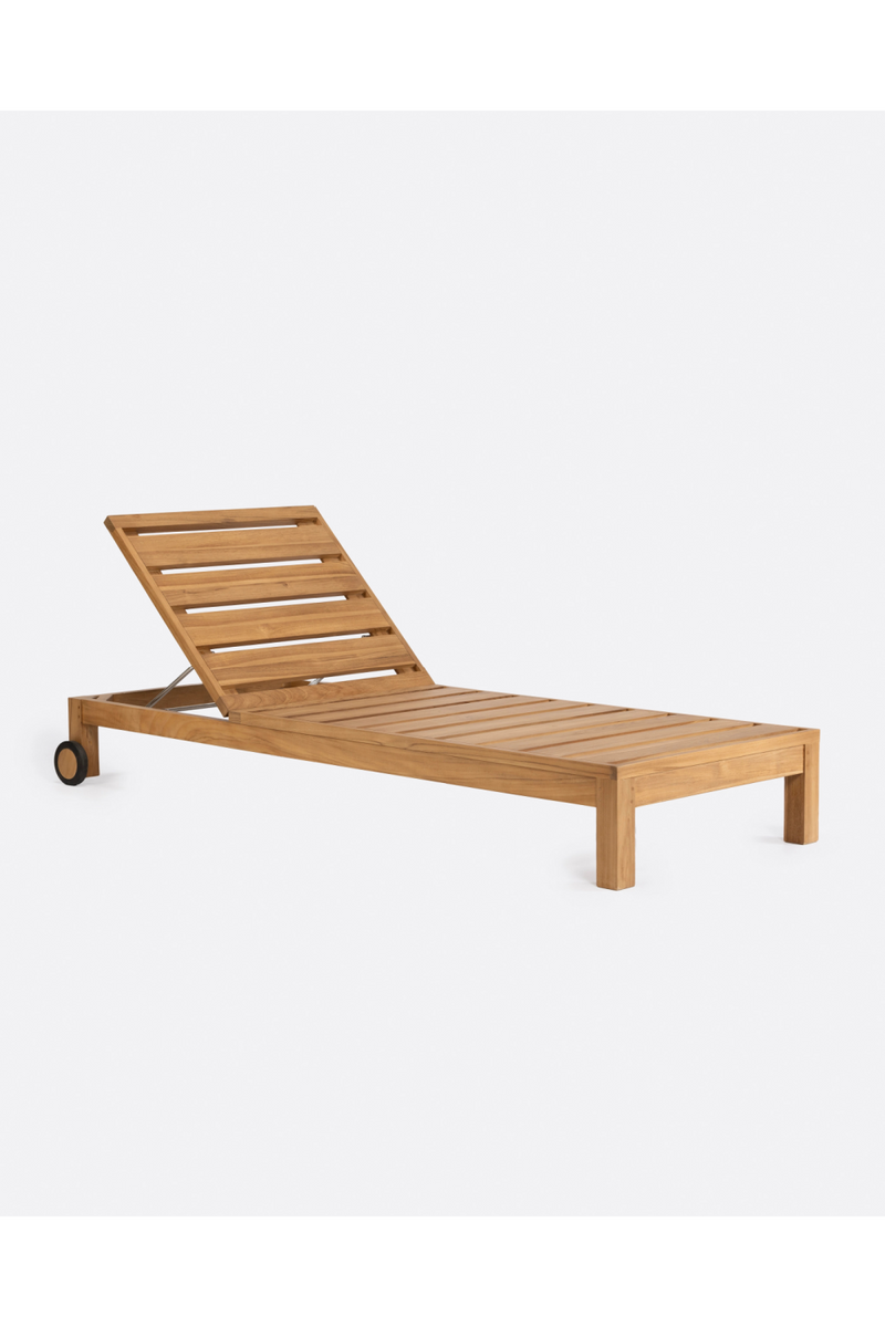 Slatted Teak Outdoor Sunbed | Dareels Genesis | Woodfurniture.com