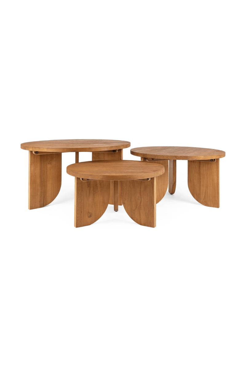 Teak Round Coffee Table Set (3) | dBodhi Ace  | Woodfurniture.com