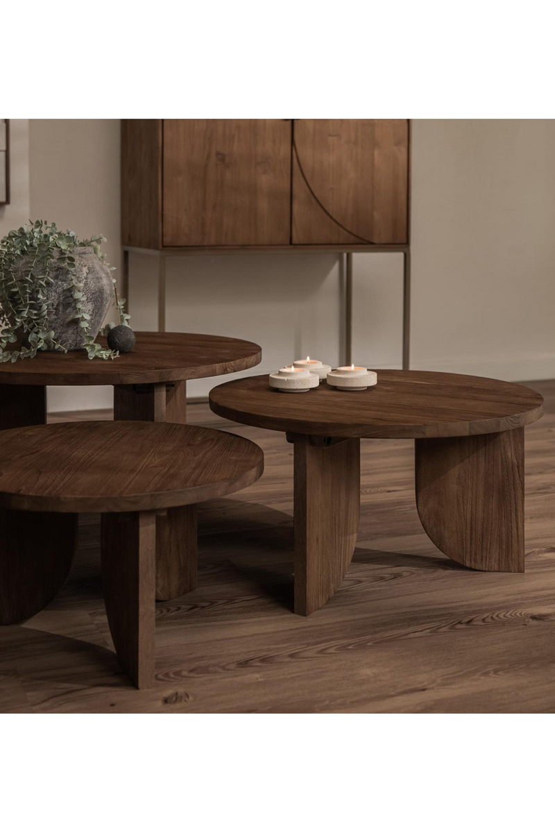 Teak Round Coffee Table Set (3) | dBodhi Ace  | Woodfurniture.com