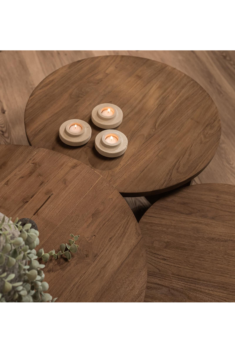 Teak Round Coffee Table Set (3) | dBodhi Ace  | Woodfurniture.com