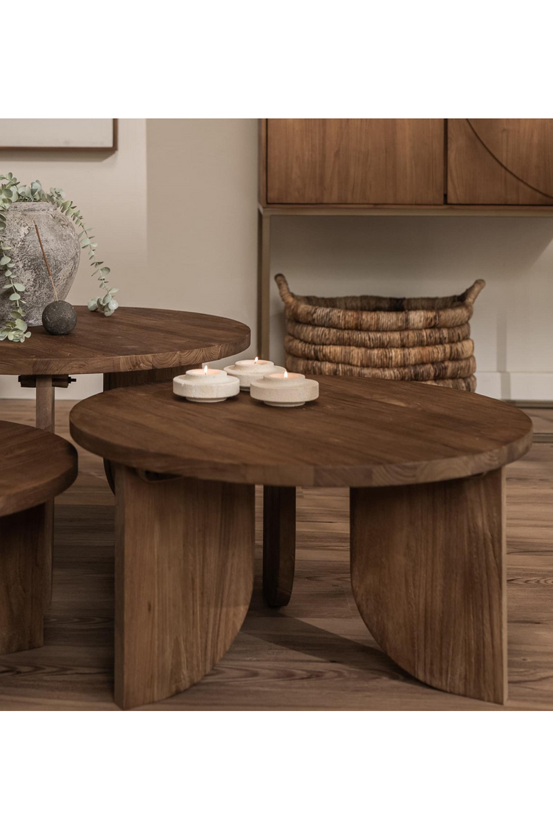 Teak Round Coffee Table Set (3) | dBodhi Ace  | Woodfurniture.com