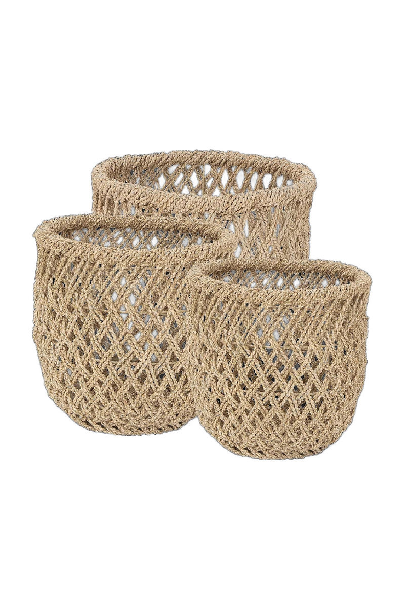 Woven Banana Leaves Hamper Basket Set (3) | dBodhi Knut | Woodfurniture.com