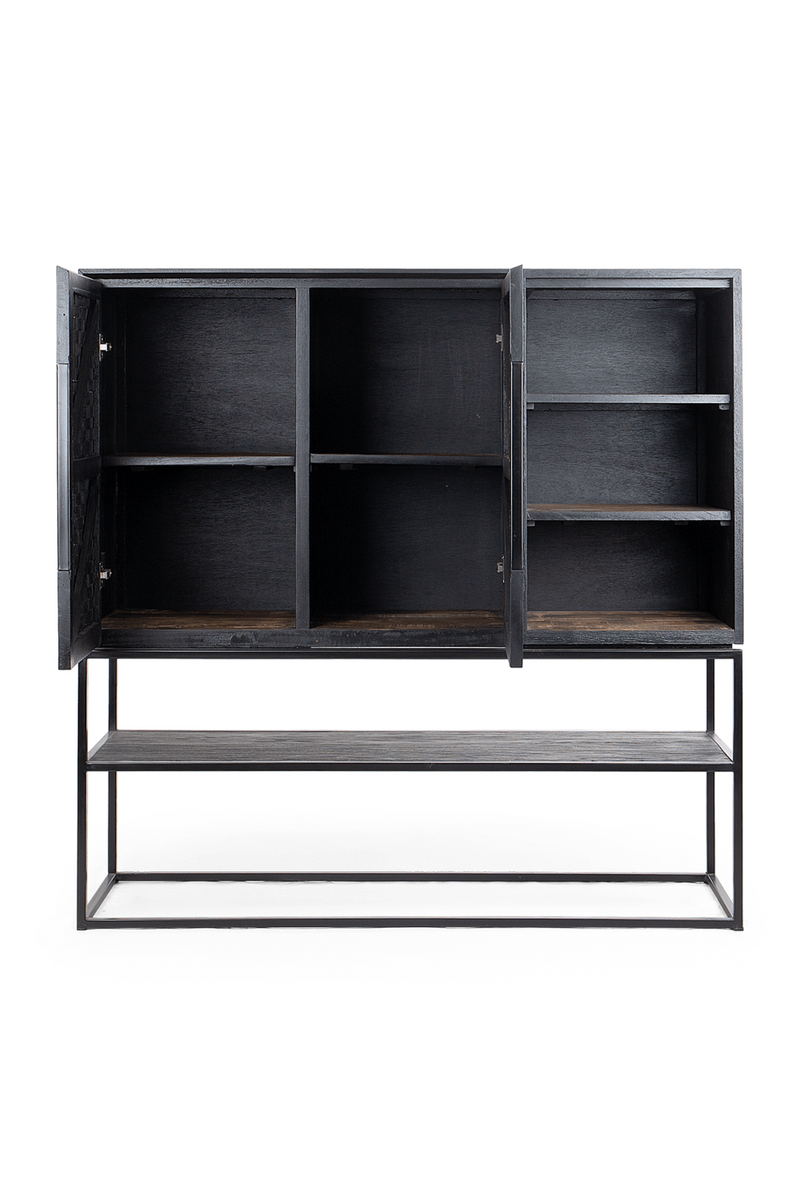 Charcoal Wooden 3-Shelf Cabinet | dBodhi Karma | Woodfurniture.com