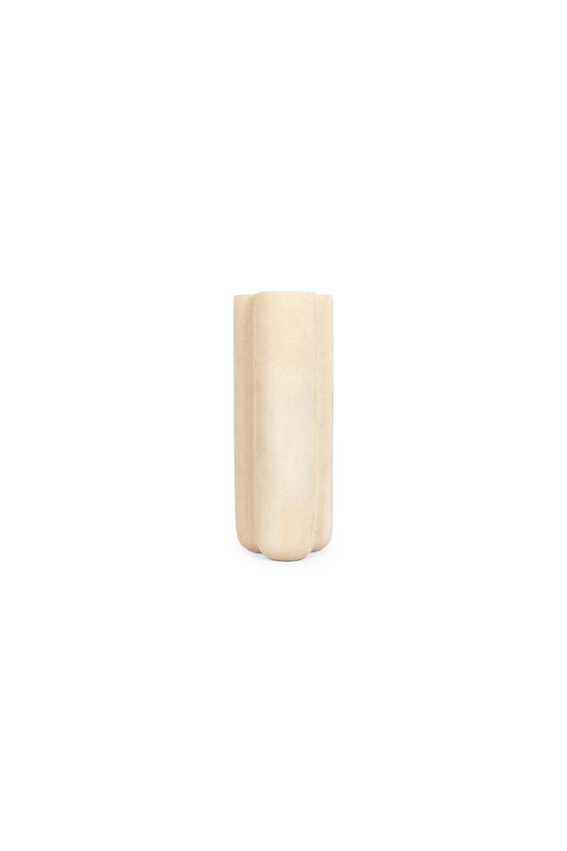 White Sculptured Sandstone Vase | dBodhi |  Woodfurniture.com