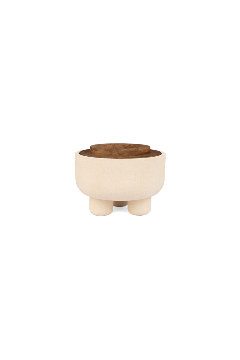 Sandstone Pedestal Lidded Bowl | dBodhi Elin |  Woodfurniture.com