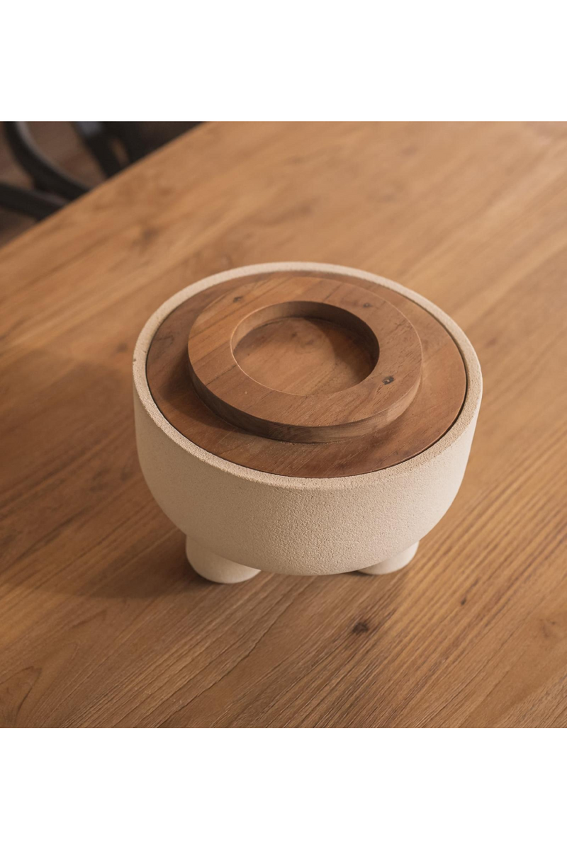 Sandstone Pedestal Lidded Bowl | dBodhi Elin |  Woodfurniture.com