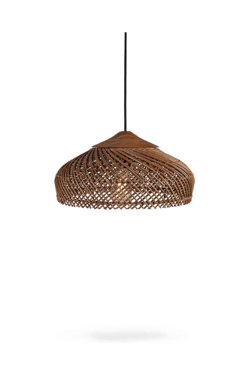 Hat-Shaped Rattan Hanging Lamp | dBodhi Banjo | Woodfurniture.com